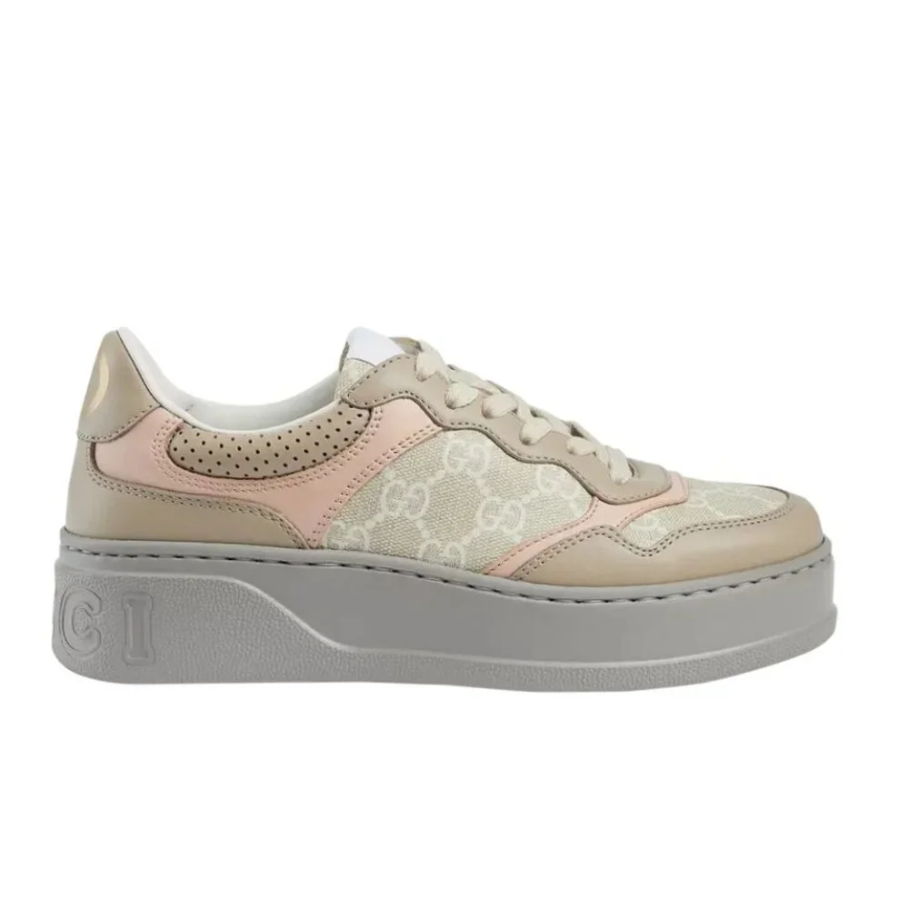 NEW GUCCI GG Logo Supreme Canvas Leather Sneakers Women's EU 41.5 US 11.5 Authen